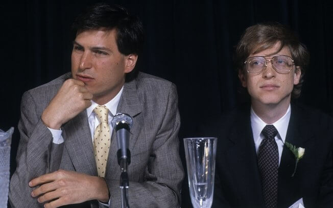 Steve Jobs e Bill Gates em 1984
